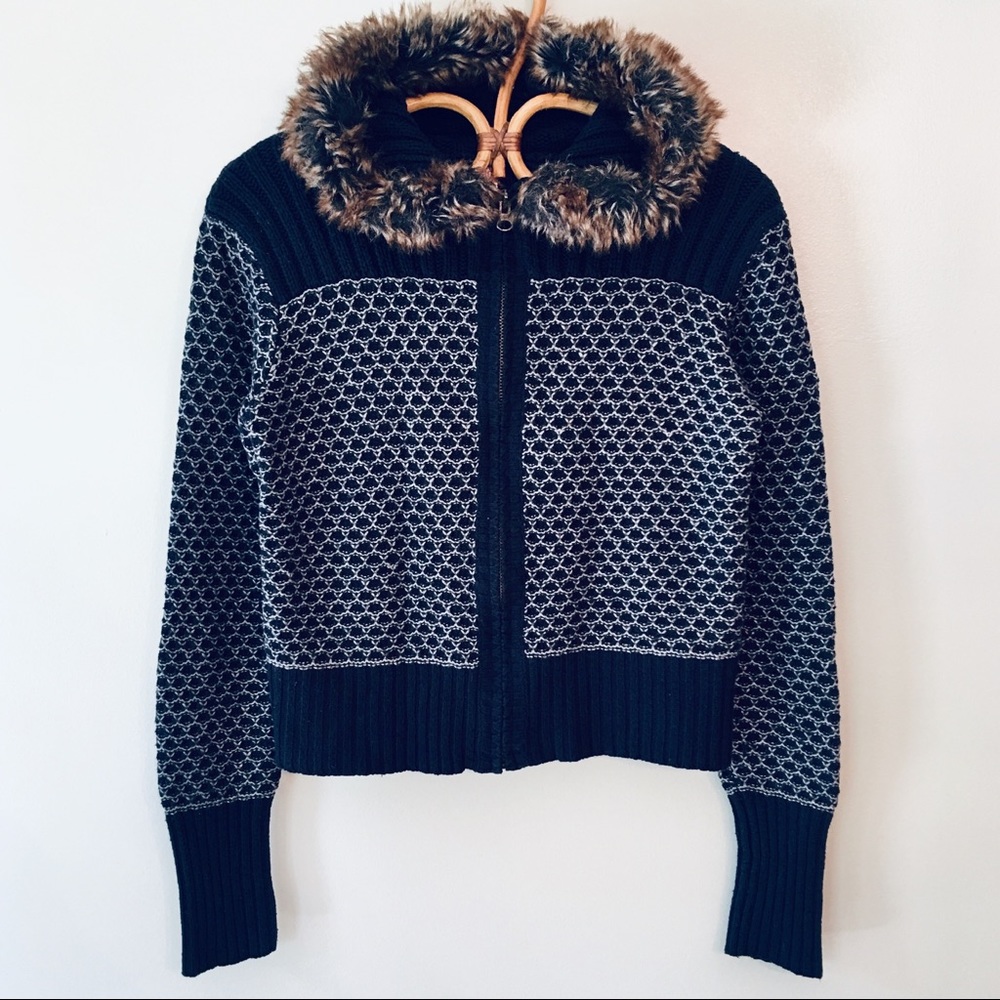 Fur-Lined Hood Zip-Up